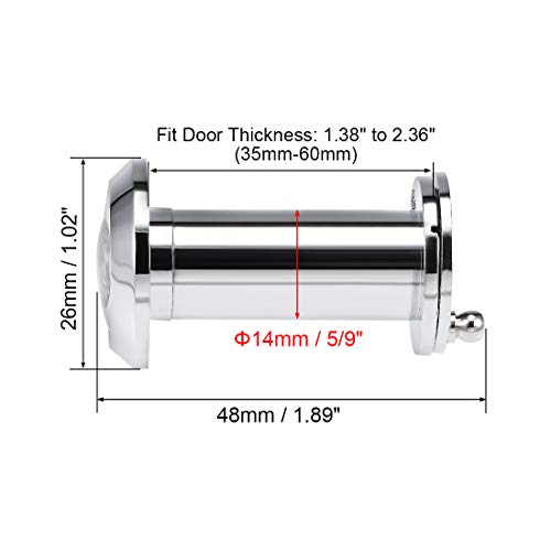 uxcell Mirilla para puerta de latón sólido con ángulo de 220 grados y cubierta para puertas de 1-3/8 a 2-3/8 pulgadas de grosor, acabado cromo pulido miniatura 2