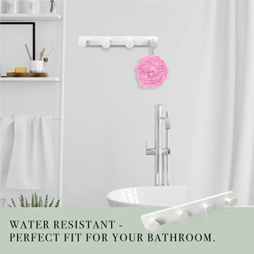 Miniatura 7 de Kukicu Perchero De Pared Blanco Con 4 Ganchos Resistente Y Montaje Fácil - Colgador Original Para Recibidor Baño Dormitorio Cocina