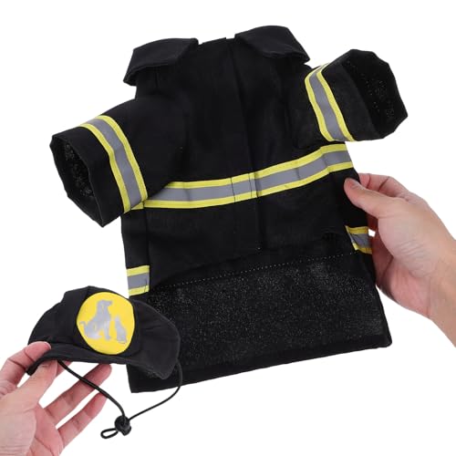 Disfraz de Bombero para Perro y Gato Talla S Negro miniatura 3
