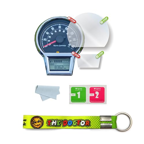 Image of Meter Display Screen Protector, Meter Guard for Reborn Classic 350, Classic 650 Bikes | Scratch Resistant | Water Resistant | HD Clear Vision (1-Free Random 6 inch Keychain)