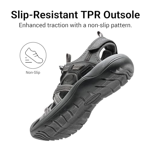 DREAM PAIRS DREAM PAIRS Women's Hiking Sandals Adventurous Summer Sports Shoes Outdoor,Size 7.5,Black/Dark Grey,DWUMST2502