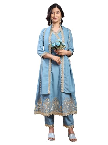 Ensemble kurta Anarkali bleu turquoise idéal pour vos fêtes
