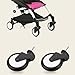 Poussettes pour bébés Roues en caoutchouc Accessoires Avant Roue Arrière Ensemble pour Yoya Vovo Roue Enfants Transport Outils(1 Pair Front Wheel)