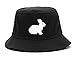 Bunny Rabbit Easter Chest Bucket Hat Black