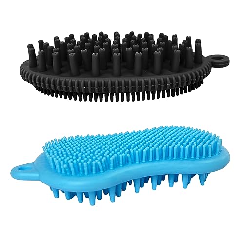 1 spazzola da bagno ovale, 1 spazzola da massaggio curva, spazzola per la pulizia dello shampoo da bagno, spazzola per massaggio del cuoio capelluto, spazzola esfoliante, spazzola per la pulizia del