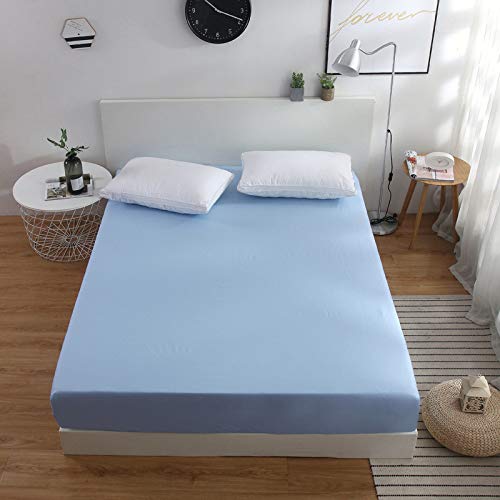 DOUJIAO Couvre-Matelas Simple De Drap De Lit De Couleur Unie, Profondeur Multi-Taille 30Cm, Pas De Taie D'Oreiller140x200cm+25cm Cover