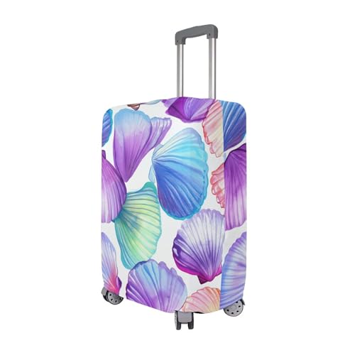 Joisal Colorful Pastel Seashells White Suitcase Covers Luggage Protector Cute Personalized Travel Accessories Suitcase Sleeve Floral, M, Fits 22-24 Inch Case3
