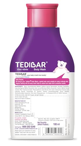 Image of Tedibar Body Wash 100ml | 100% Soap Free|Skin Friendly pH - By Torrent Pharma (Pack of 2)
