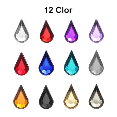 Gemas acrílicas en lágrima MECCANIXITY de 6x10 mm para evitar caídas en manualidades y costura 6