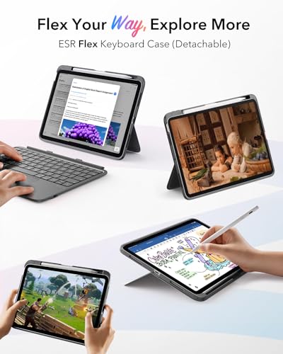 Image of ESR for iPad (A16) 11th /10th Gen Case with Keyboard, Ultra-Light (Pack of 2)