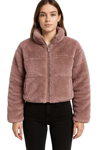 Image of KOTTY Women's Cozy Fit Full Sleeve Coral Fleece Zip Jacket - Winterwear with Pockets for Daily Warmth & Style