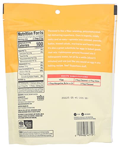 365 By Whole Foods Market, Flaxseed Ground Organic California, 14 Ounce #TOP1