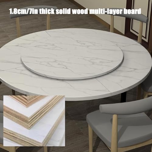 Foldable Wooden Table Top, 59in Dining Desk Extender, Space-Saving Round Design, Easy Storage, No Legs, Perfect for Small Spaces (White)