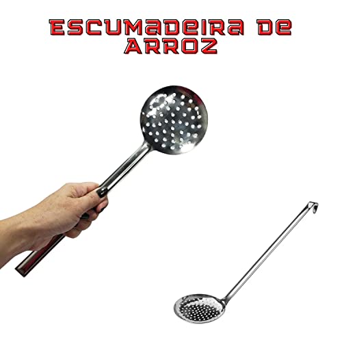 Escumadeira de Inox para Arroz 33cm Reforçada