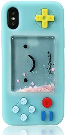 UnnFiko Squishy 3D Cartoon Game Case Compatible with iPhone Xs Max, Creative Liquid Stars Funny Play Case Soft Rubber Protective Cover for Girls Women (Blue, iPhone Xs Max)