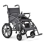 PORIYA 2026 Electric Wheelchair, 20KM Range, 600W Motors, 6KM/H Speed, Lightweight 24V Lithium Battery, Foldable with Anti-Tip Wheels and Rear Storage (BLACK with Anti-Tip Wheels)
