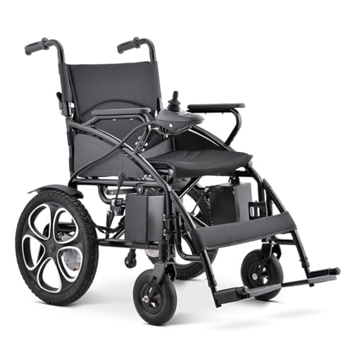PORIYA 2026 Electric Wheelchair, 20KM Range, 600W Motors, 6KM/H Speed, Lightweight 24V Lithium Battery, Foldable with Anti-Tip Wheels and Rear Storage (BLACK with Anti-Tip Wheels)