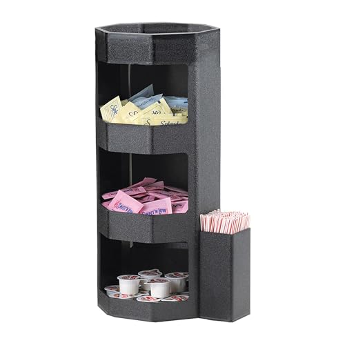 Service Ideas OCH7715C Condiment Holder, 4 Compartment, Octagon Shape, Plastic, Black