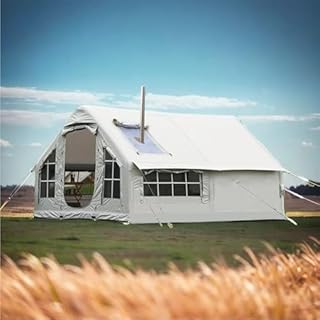 Tenda Gonfiabile Con Stufa 6-8 Posti Tenda Gonfiabile Con Stufa, Invernali Tenda Da Campeggio Gonfiabile Con Pompa Mano, Tenda Glamping 4 Stagioni, Montaggio Rapido Tenda Da Campeggio Famiglia XXL