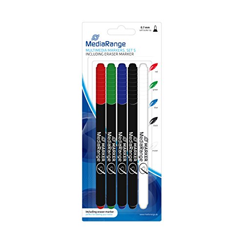 MediaRange Permanent Marker-Set - Permanentmarker-Set inkl. Löschstift für CD/DVD