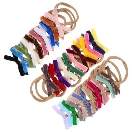UTHCLO 32pcs Girl Headbands Soft Velvet Bow Hairbands for Boy Girl Elastic Stretch Design Gentle Fit Non-irritating Comfortable All-day Wear