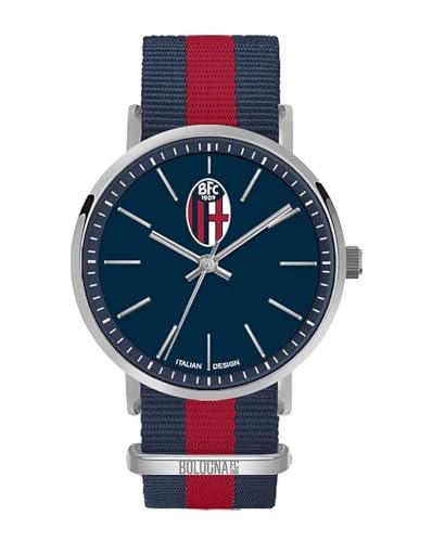 PRESTIGE & DELUXE Montre bracelet Lowell Tidy Bologna Nouvelle Collection 2023/2024 Bracelet Rouge Bleu - Cadran 39 mm Bleu dans l'emballage + porte-clés...