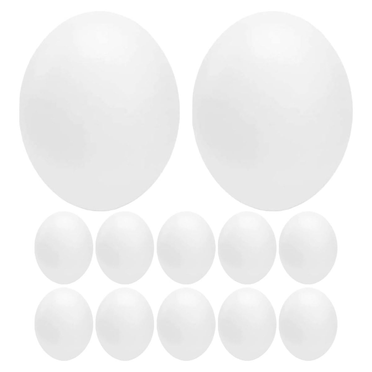 FOMIYES 12pcs Plastic White Dummy Pigeon Eggs for Bird Training and Hatching Simulation, Unpainted Artificial Nest Eggs for Parrots, Finches, Cockatiels Breeding Supplies