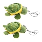 Parliky 2 piezas Llavero Tortuga de Peluche Suave Colgante Decorativo para Mochila y Bolso Regalo Infantil para Fiestas y Cumpleaños con Cierre Metálico Resistente