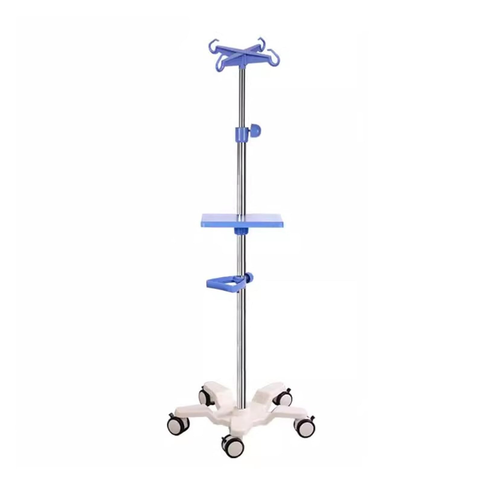 Supporto IV con ruote, altezza regolabile a 4 ganci, palo IV Rolling IV, base resistente per terapia ospedaliera e domiciliare, attrezzatura medica portatile