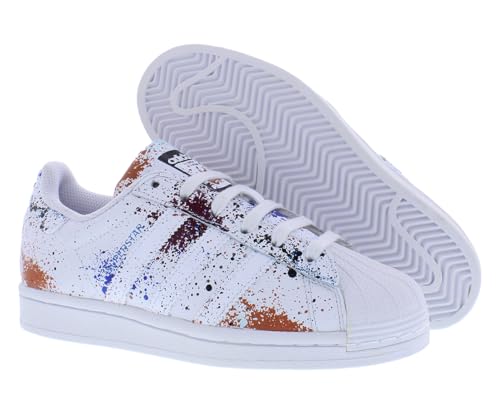 adidas Superstar GS Girls Shoes Size 7, Color: White/Multi Color/Egg White2