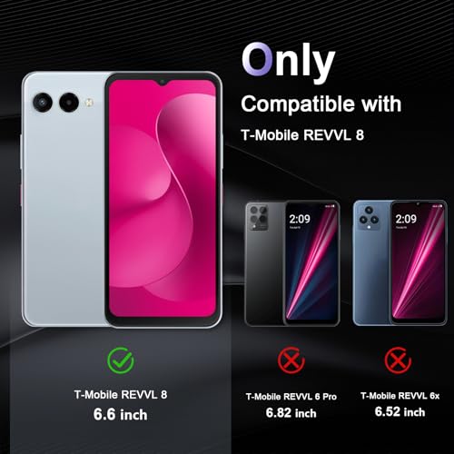 Image of Case for T-Mobile REVVL 8 5G, Military Grade Drop Protection Phone Case, Yellowing Resistant, Anti-Scratch Hard PC Back, Shockproof Hard Ultra-Thin Protective Cover, Clear