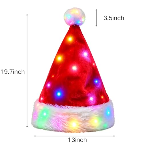 Santa Hats Adult 4-Pack with LED Lights - image 2