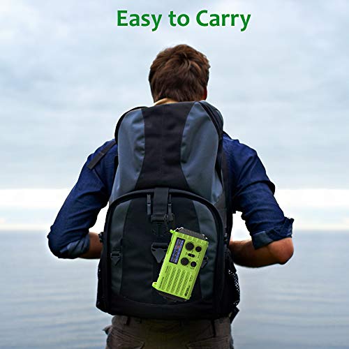 Emergency Radio Hand Crank Solar, Am/Fm/Sw Noaa Weather Radio, Portable Battery Operated Radio With Cell Phone Charger, 3W Led Flashlight & Reading Lamp, Sos For Home,Storm,Camping,Survival #TOP5