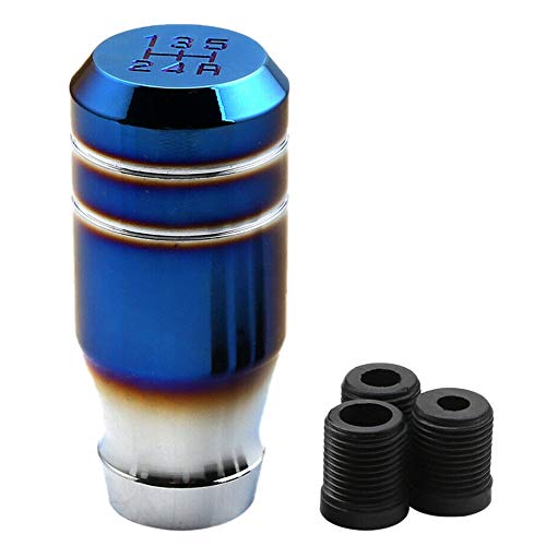 ICECHEN Pomo universal quemado de palanca de cambios de 5 velocidades para coche, 7,6 cm