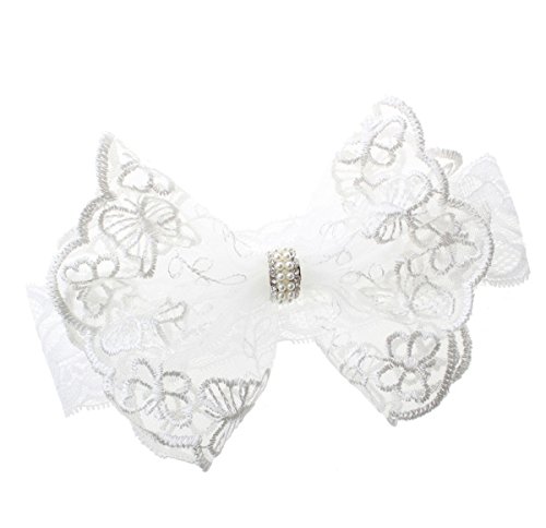 JustMyDress Baby Baptism Christening Headband Newborn Hairband with Bow JB1812