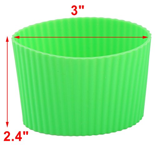 sourcingmap Silicone Anti-Slip Glass Bottle Mug Cone Cup Sleeve Protective Lid Green, 8 x 6cm/3.1" x 2.4 - Image 2