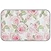 Light Pink Roses with Green Leaves on White Floral Seamless Pattern Rectangle Ice Silk Dog Pet Pad, Soft Cooling Cat Mat Mattress, Washable Sleeping Pad for Puppy Cat Kennel (Medium) 23 x 38 inch