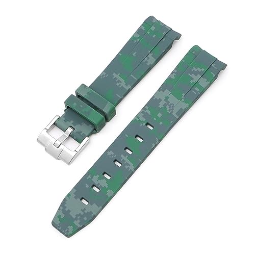 Bracelet montre 20mm caoutchouc fluoré vert résistant pour remplacer un bracelet usé