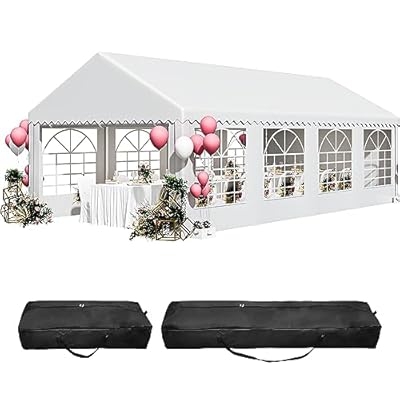 YITAHOME 13x26FT Party Tent Heavy Duty PVC Wedding Event Shelters White Upgraded Galvanized Ripple Canopy with Large Roof Removable Sidewalls & 2 Storage Bags 600D Oxford Commercial