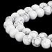 BRCbeads Gorgeous Natural Black Stripe Howlite Gemstone Smooth Round Loose Beads 8mm Approxi 15.5 inch 45pcs 1 Strand per Bag for Jewelry Making