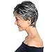 Weiara Gray Wigs for Women, Fluffy and Undeformed Black Gradient Short Wig Natural Appearance Pixie Cut Suitable Middle-Aged Older Women's Daily Use Costume Cosplay