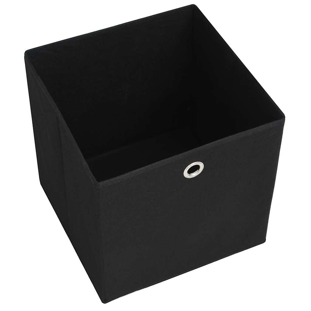Cajas Almacenaje 4 uds Textil No Tejido 32x32x32 cm Negro