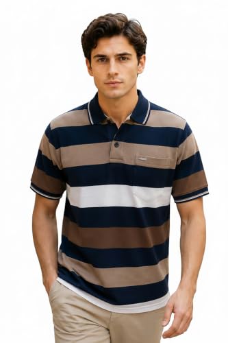 Image of GODFREY Half Cotton Polo T Shirt for Man with Pocket - Regular Fit Mens Collar Tshirt