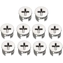 Furniture Cam Lock Nut Connectors Fittings 15x11mm for Cabinet Drawer Wardrobe Furniture Beds Chairs Cam Lock Slotted Screw Fittings 10pcs