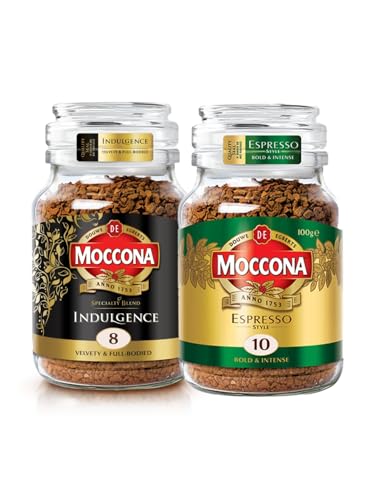 Image of Moccona Indulgence + Espresso Instant Coffee 200gm (100gm x 2) | Premium Imported Coffee | Freeze-Dried | Arabica & Robusta Blend