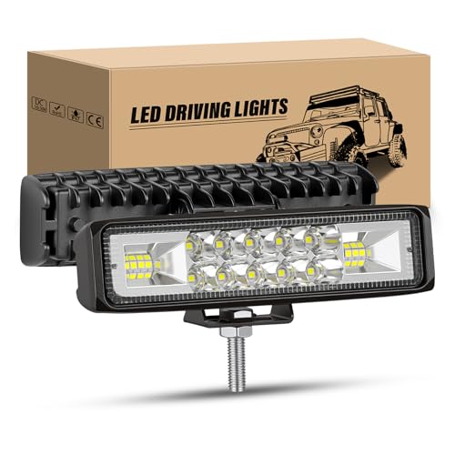 RIGIDON 2PCS Faro Trabajo LED, 6 Pulgadas 15cm 24W Focos Led Tractor 12V 24V Impermeable Luz antiniebla Barra Led Coche para 4x4 Off-road ATV UTV SUV Todoterreno Remolque Camión Moto Barco Vehículo