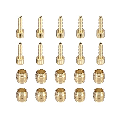 X AUTOHAUX 10 Sets Bicycle Hydraulic Brake Olive Brass Connecting Insert Kit, Copper