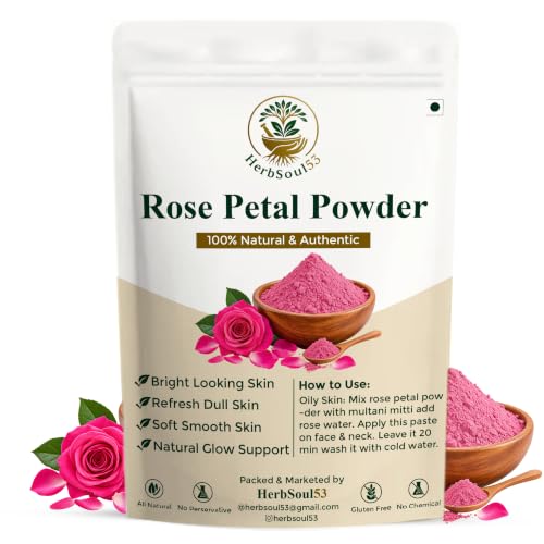 Image of Rose Petal Powder - 250g | Antioxidant Support To Revitalize Skin Health | 100% Pure & Natural | Rose Powder for Face Mask, Tanning & Glowing Skin.