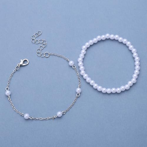 Bracciale elegante in argento 925 placcato oro con perle d'acqua dolce distribuite lungo la catena. Raffinata, luminosa e fatta a mano in Italia. – Jewels