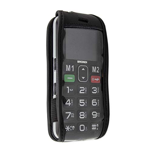 caseroxx Leather-Case with belt clip compatible with Brondi Amico Semplice + made from genuine leather - Image 2